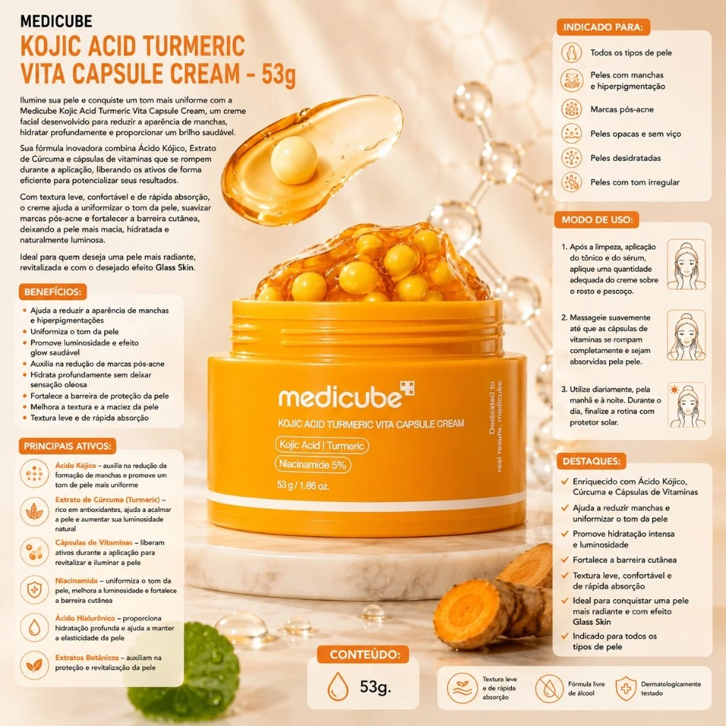 Medicube Kojic Acid Turmeric Vita Capsule Cream - 53g - Imagem 3
