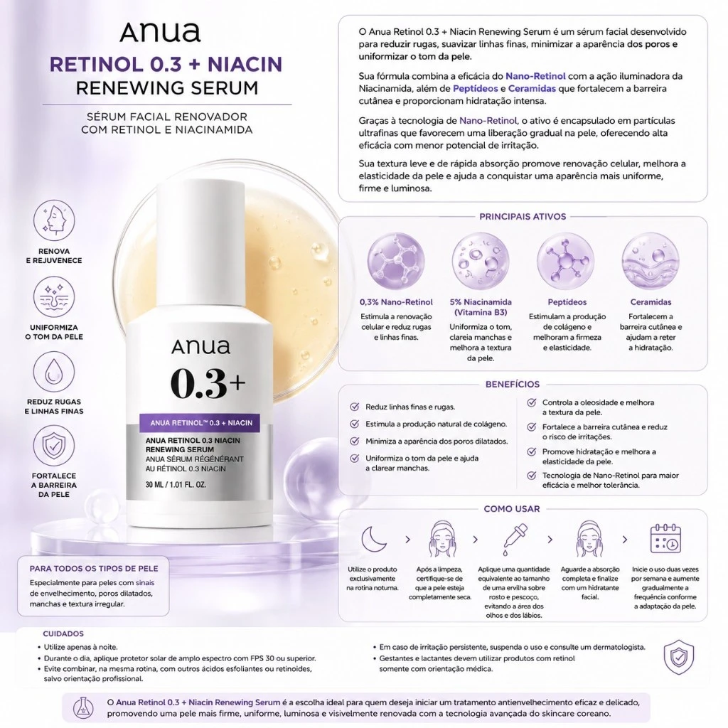 Anua Retinol 0.3 + Niacin Renewing Serum - Imagem 2