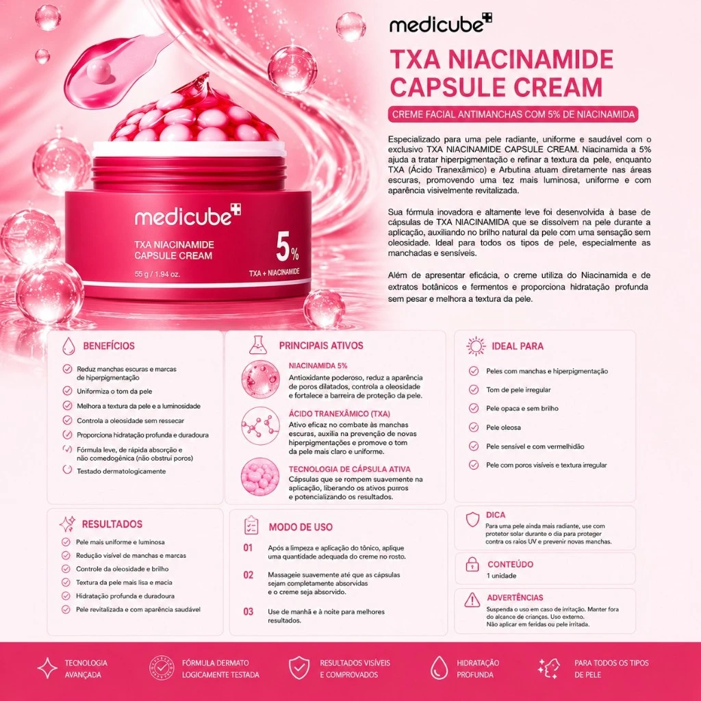 MEDICUBE- TXA Niacinamide Capsule Cream - 55g - Imagem 3
