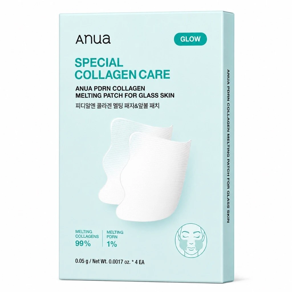 Anua PDRN Collagen Melting Patch for Glass Skin – 1 Caixa com 4 Unidades - Imagem 2