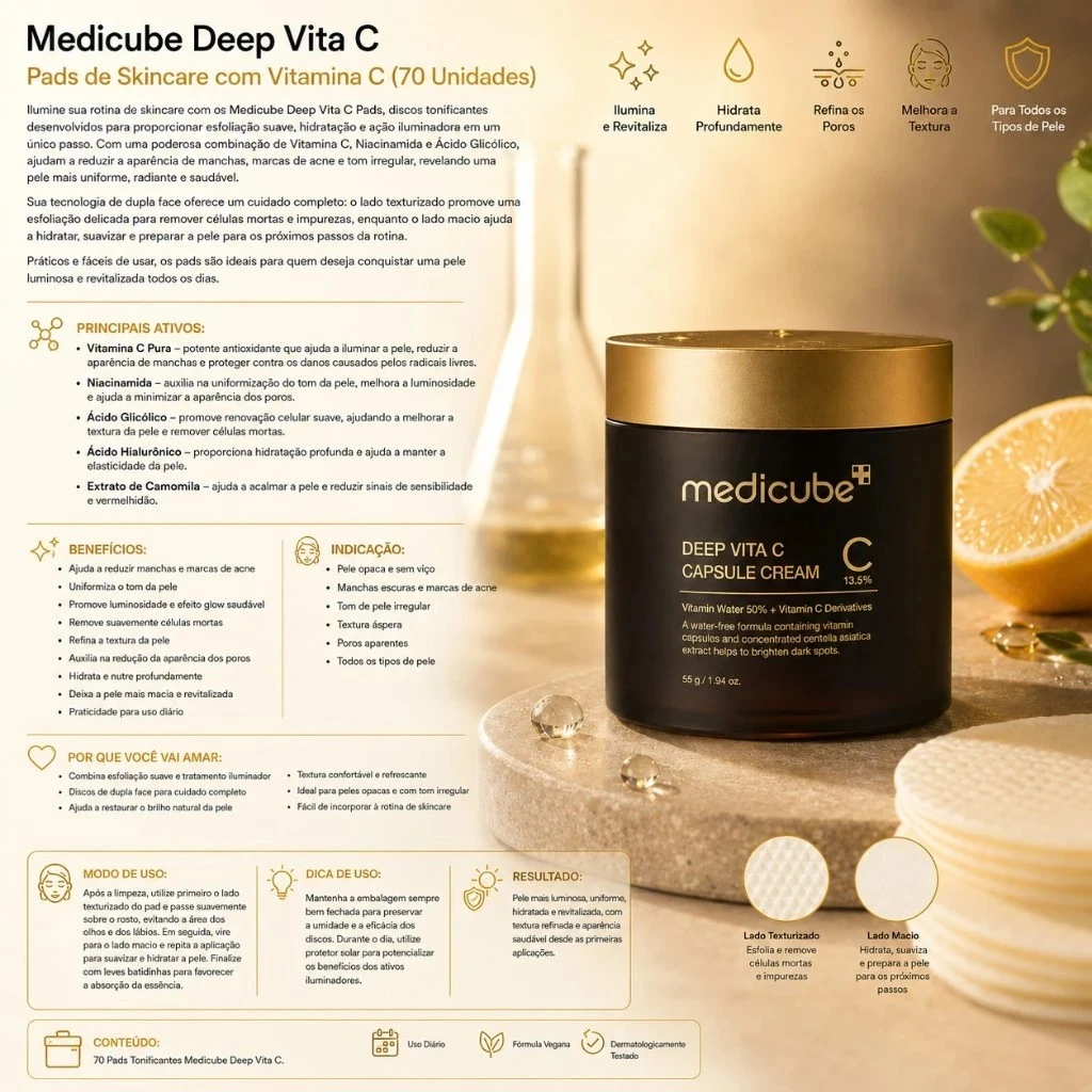Medicube Deep Vita C – Pads de Skincare com Vitamina C - Imagem 3