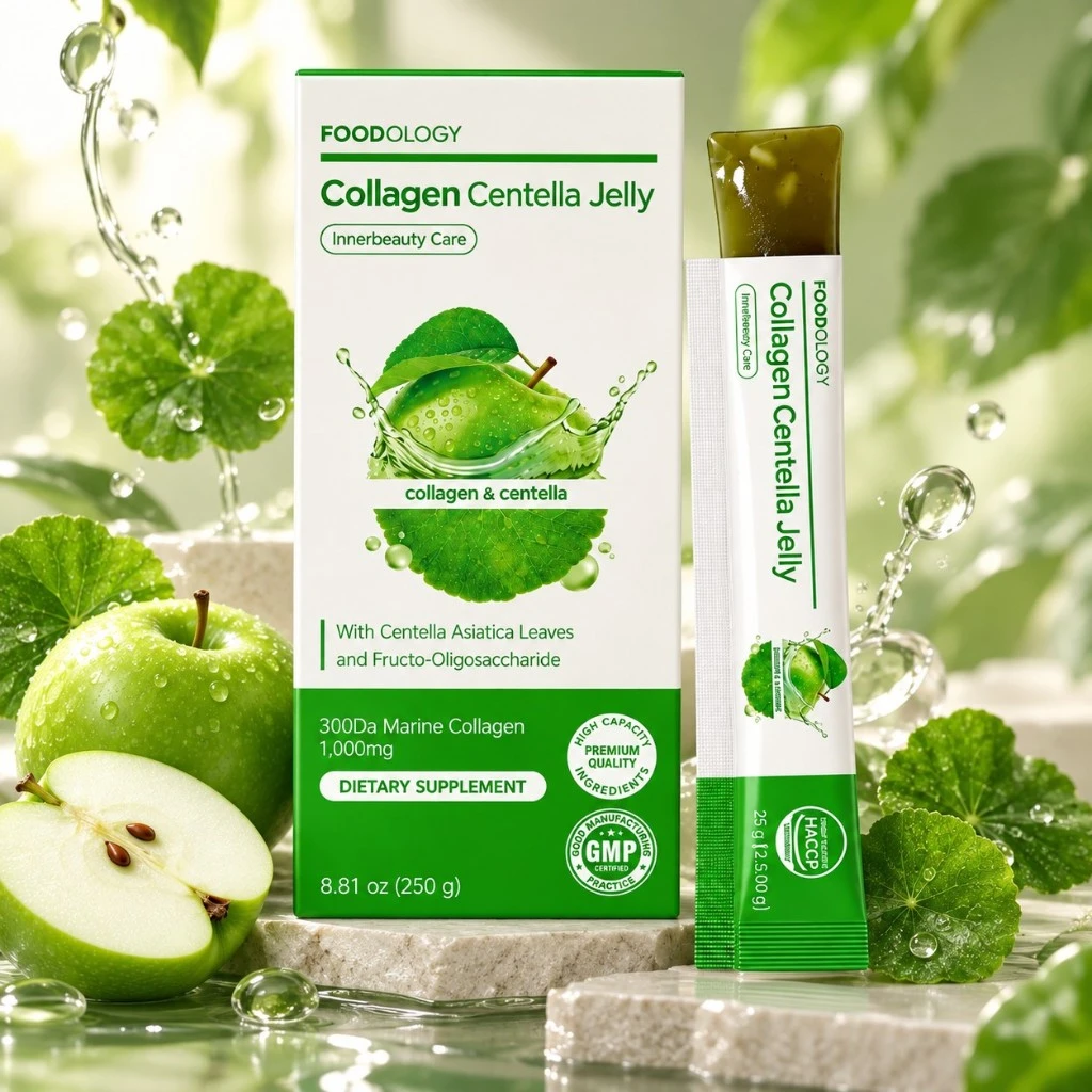 Foodology Coleology Collagen Centella Jelly – Sabor Maçã Verde
